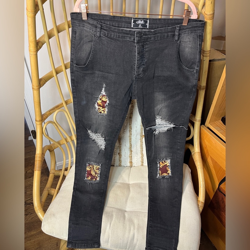 SikSilk Black and Gray Jeans